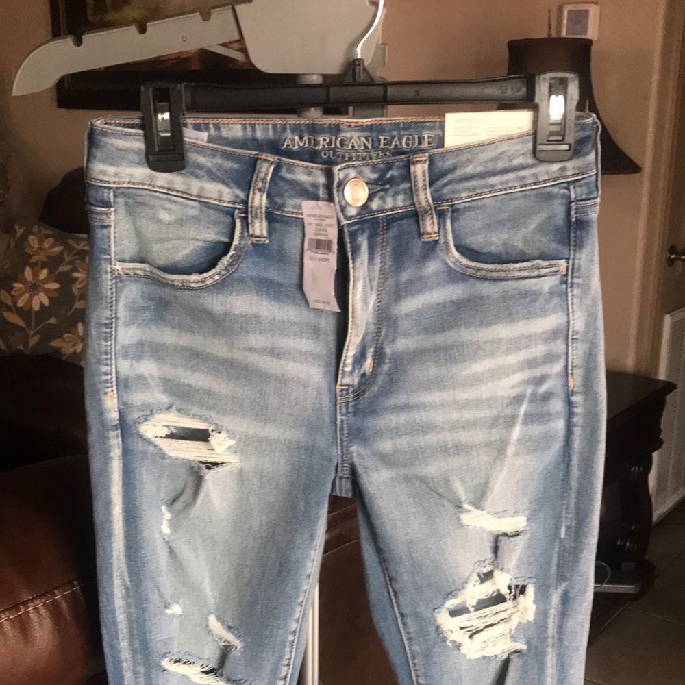 Distressed Light Blue Jeans - Picture 2 of 4